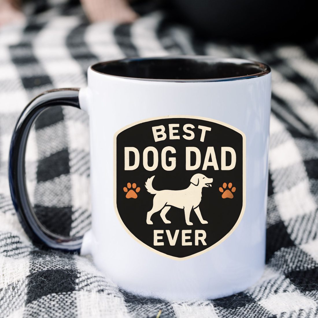 Best Dog Dad Ever Mug – Badge Style