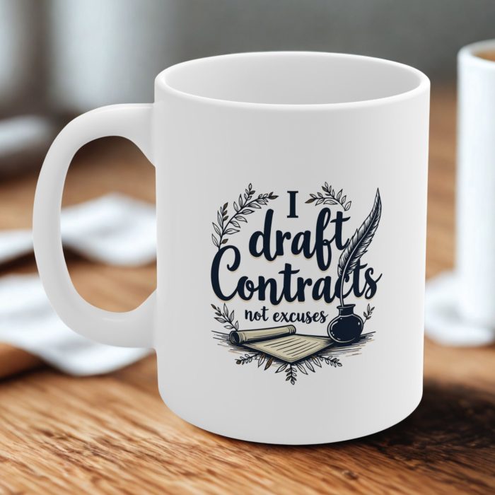 I Draft Contracts Not Excuses Mug – Funny Lawyer Mug