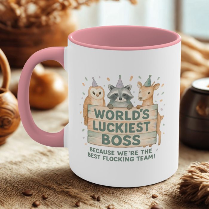 World’s Luckiest Boss – Cute Forest Animal Mug from Team