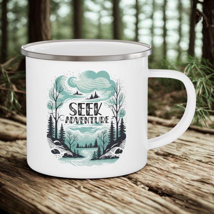Forest Adventure Enamel Mug – Forest Adventure Mug | Outdoor Camping Gift (12oz)