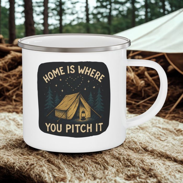 Outdoor Tent Enamel Mug – Outdoor Tent Mug | Camping & Outdoor Gift (12oz)