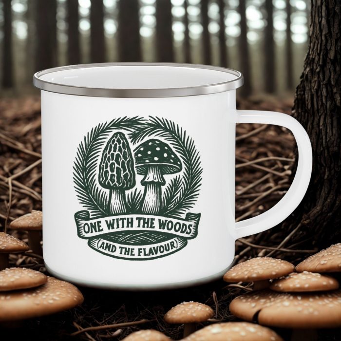 Forest Life Mug – One With The Woods Enamel Camping Mug (12oz)