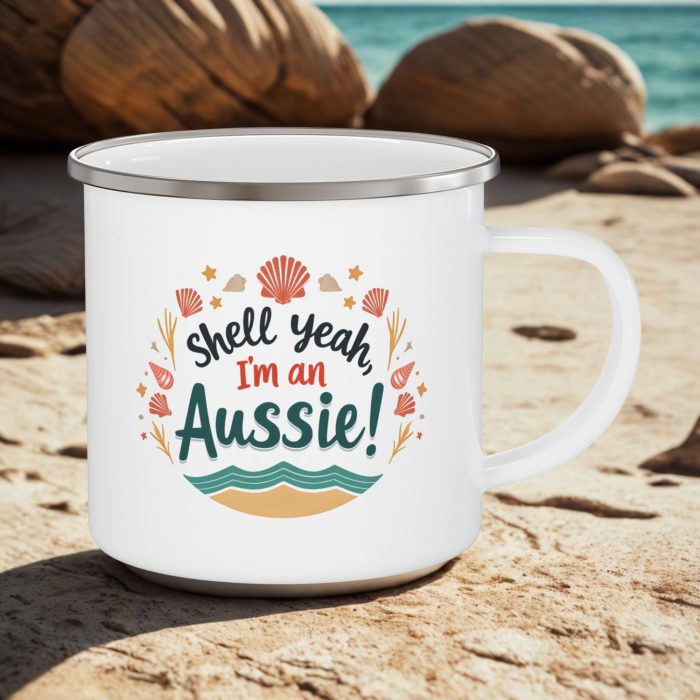 Shell Yeah I’m an Aussie Mug | Funny Aussie Slang Enamel Mug