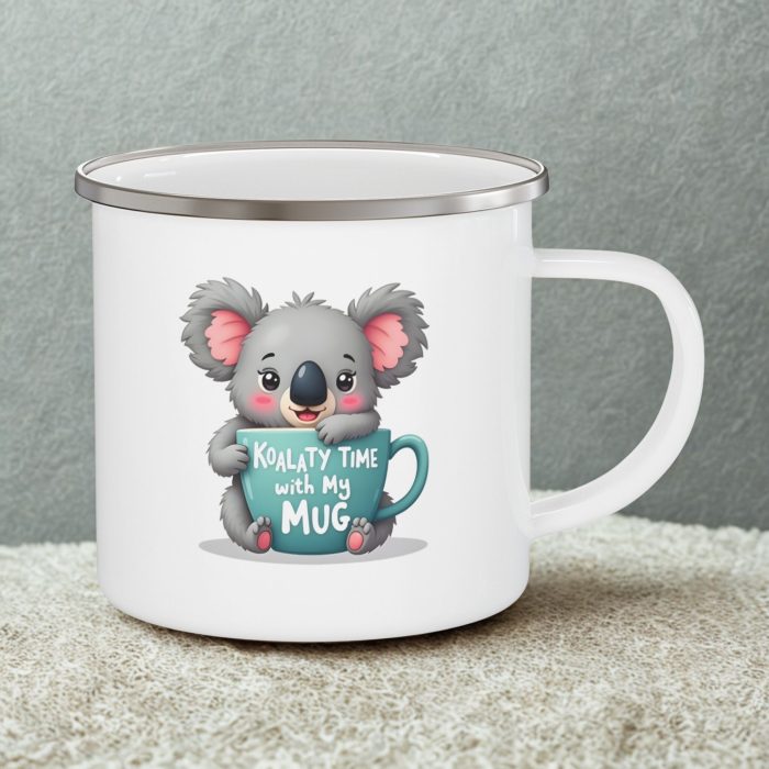 Koality Time with My Mug | Funny Koala Pun Enamel Camping Mug