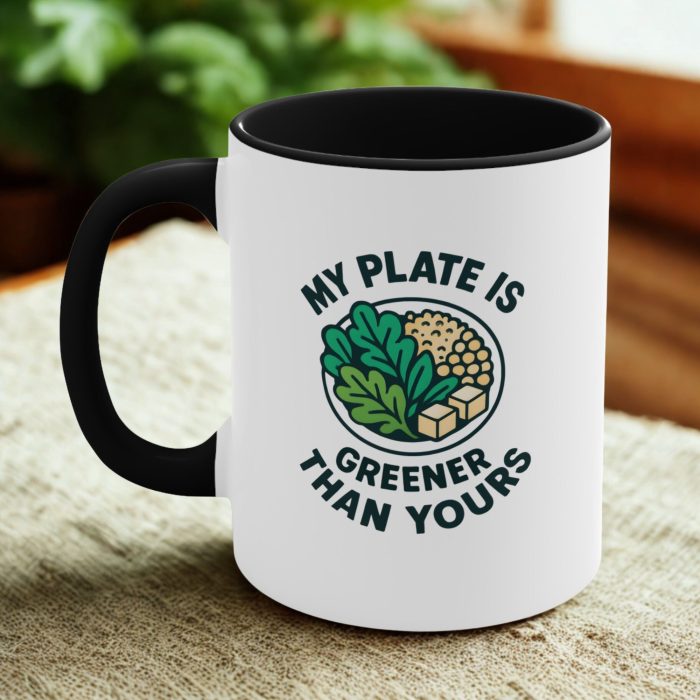 My Plate Is Greener Than Yours – Funny Vegan Plate Mug