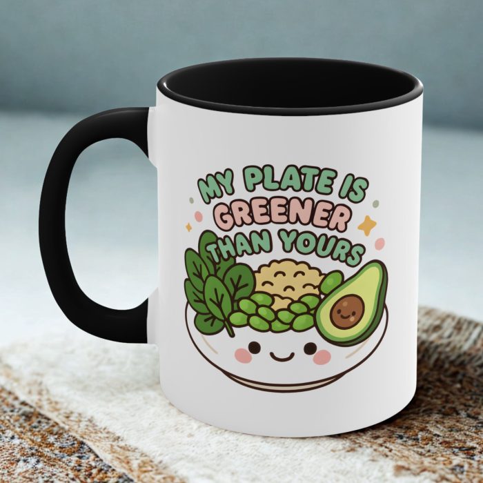 My Plate Is Greener Than Yours – Cute Vegan Pride Mug