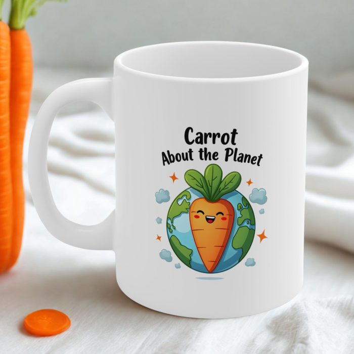 Carrot About the Planet – Funny Vegan Coffee Mug