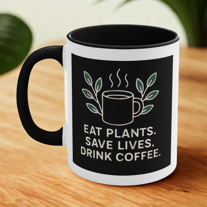 Eat Plants Save Lives Mug – Vegan Coffee Mug for Plant-Based Living