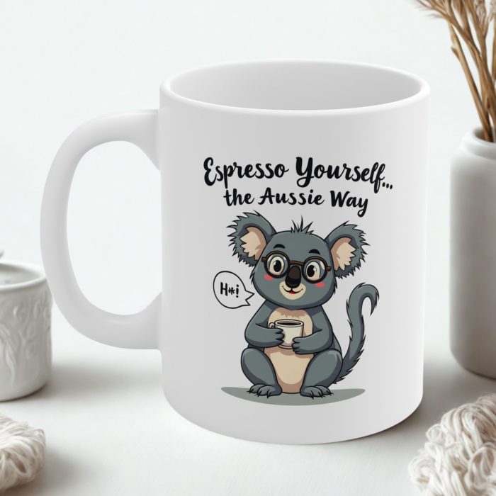 Espresso Yourself… the Aussie Way – Funny Koala Coffee Mug
