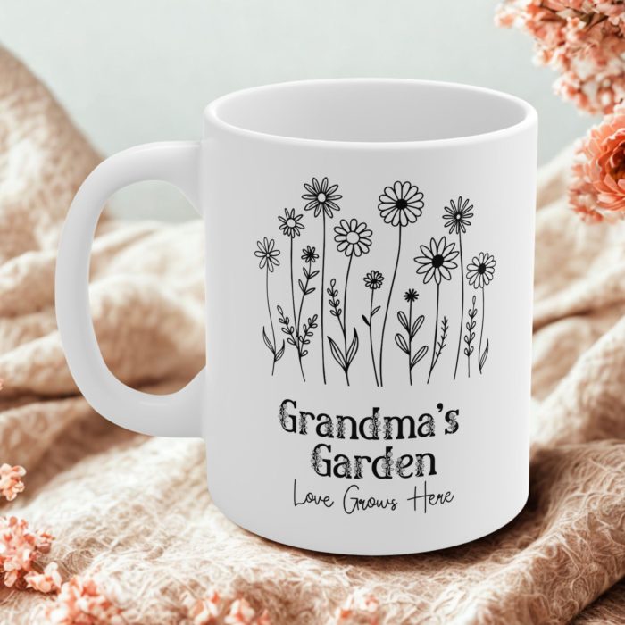 Mug - Grandma's Garden Love Grows Here Ceramic Coffee Cup 11oz