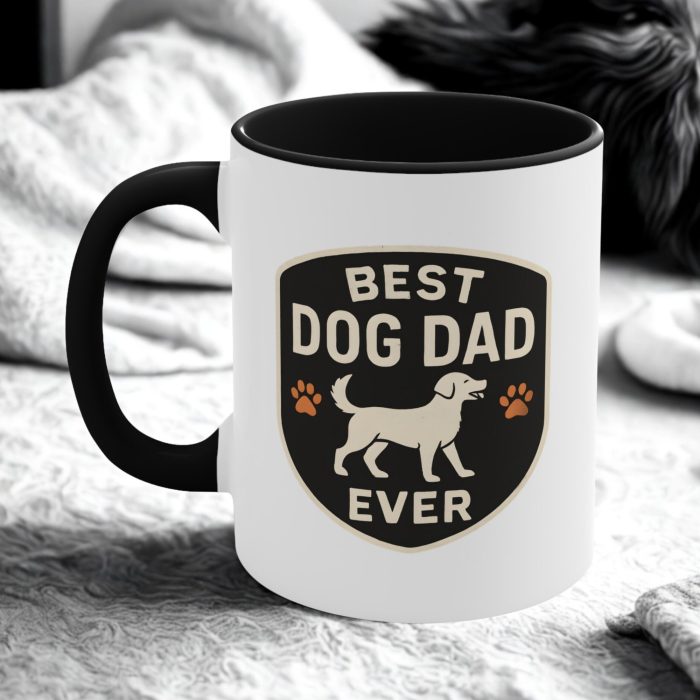 Best Dog Dad Ever – Bold Badge Style Dog Dad Mug