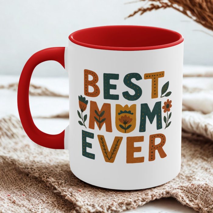 Cute Best Mum Ever Mug Australia – Floral Retro Coffee Mug | Gift for Mum