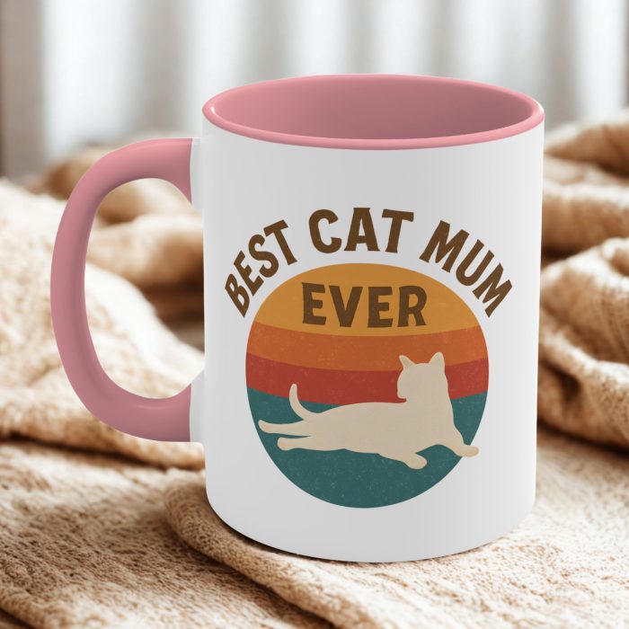 retro cat mum mug best cat mum ever