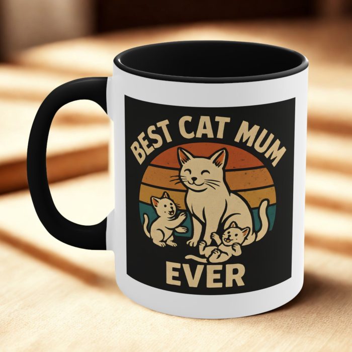 cat mum family mug