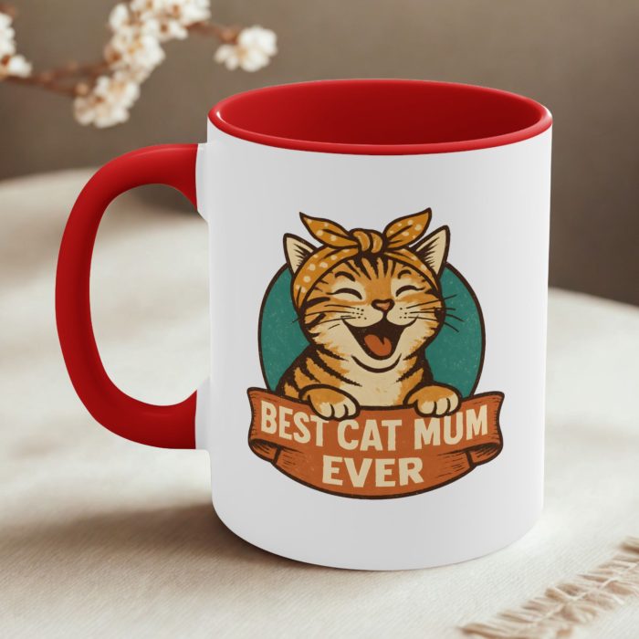 funny cat mum mug