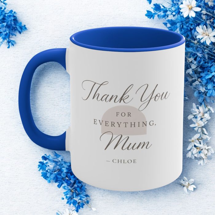 thank you mum personalised mug with name Chloe
