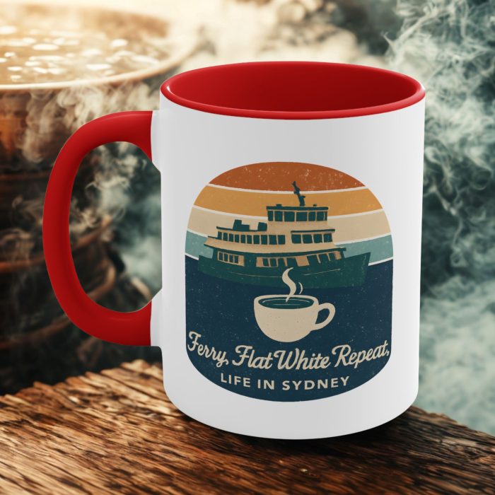 Vintage Sydney Ferry Coffee Mug – Ferry, Flat White, Repeat