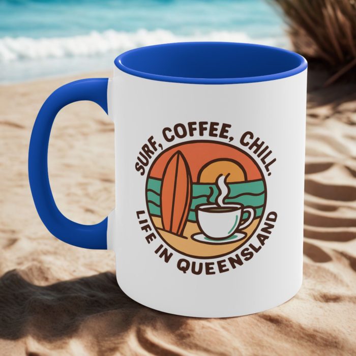 Surf, Coffee, Chill – Vintage Queensland Sunset Mug