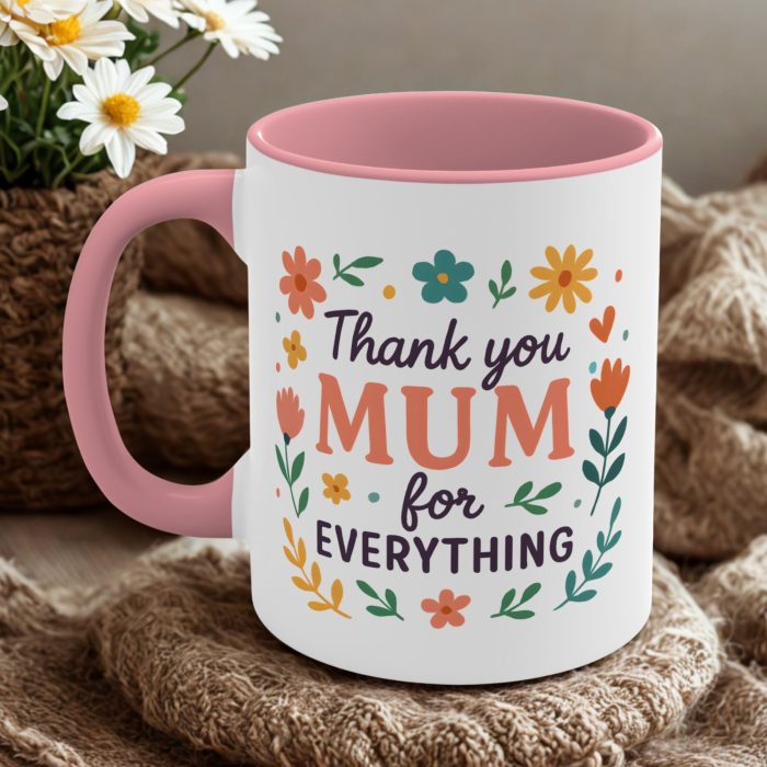 thank you mum for everything mug floral mothers day gift