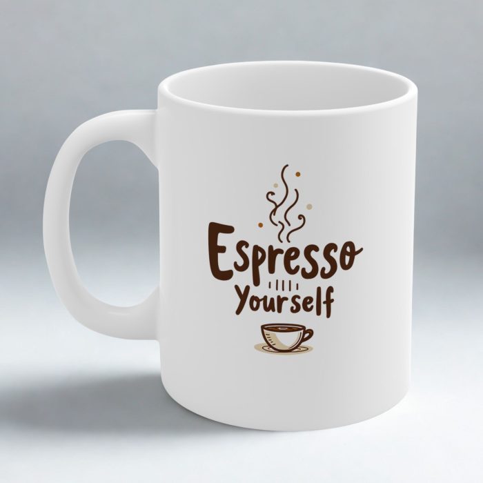 Espresso Yourself Mug | Coffee Mug with Saying for Caffeine Lovers & Office Humor