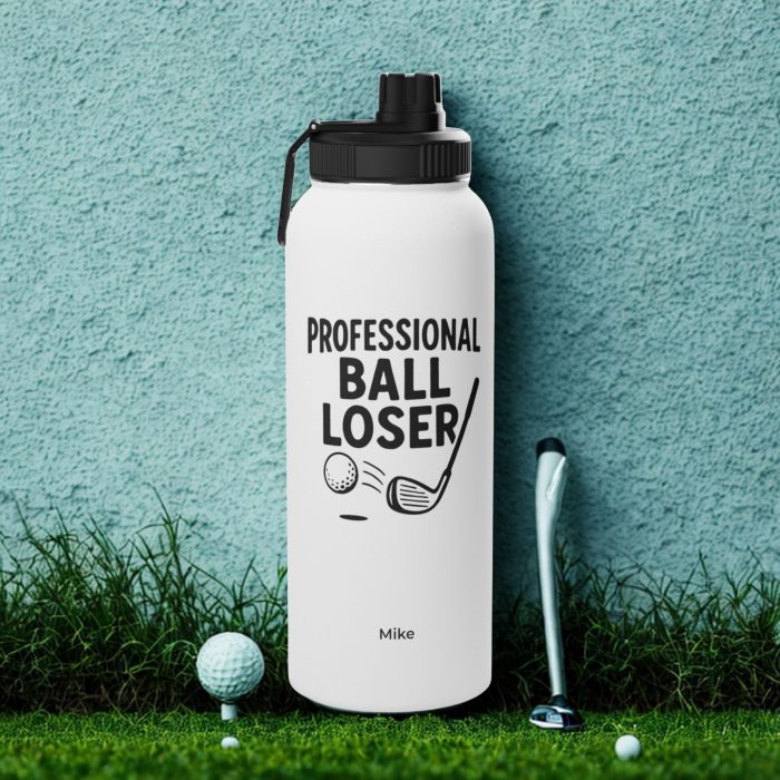 Golf Ball Loser Water Bottle – Personalised Funny Golf Stainless Steel Sports Bottle