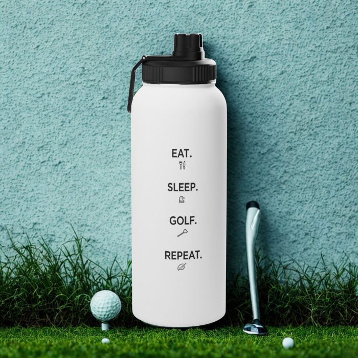 Eat Sleep Golf Water Bottle – Funny Golf Stainless Steel Sports Bottle